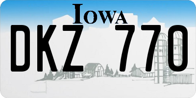 IA license plate DKZ770