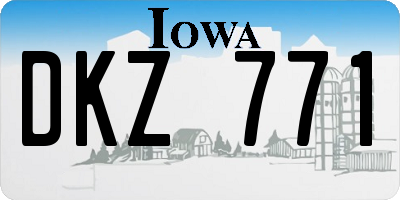 IA license plate DKZ771