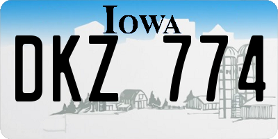 IA license plate DKZ774
