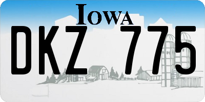 IA license plate DKZ775