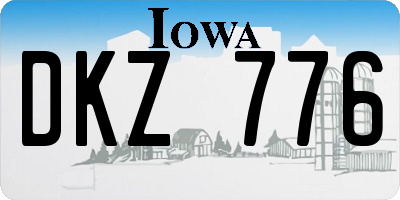IA license plate DKZ776