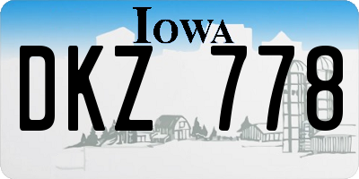 IA license plate DKZ778
