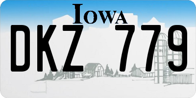 IA license plate DKZ779