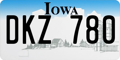 IA license plate DKZ780