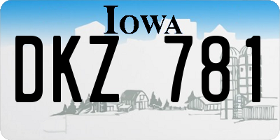 IA license plate DKZ781