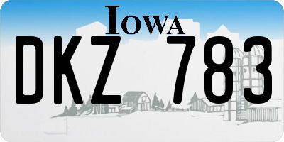 IA license plate DKZ783