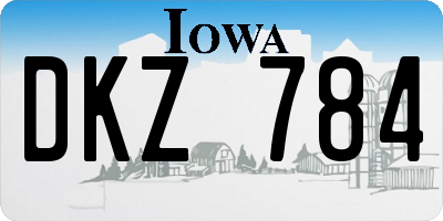 IA license plate DKZ784