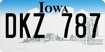IA license plate DKZ787