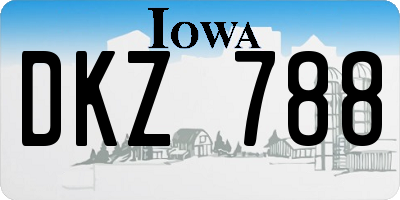 IA license plate DKZ788