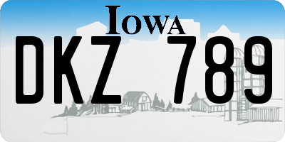 IA license plate DKZ789