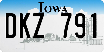 IA license plate DKZ791