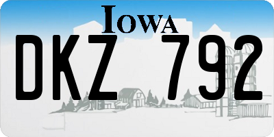 IA license plate DKZ792
