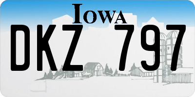 IA license plate DKZ797
