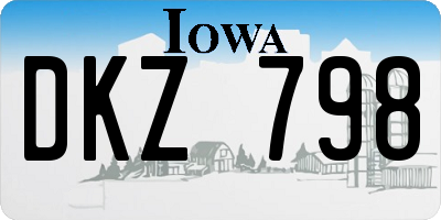 IA license plate DKZ798