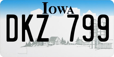 IA license plate DKZ799