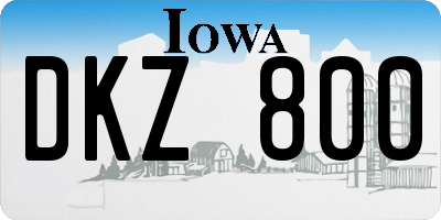 IA license plate DKZ800