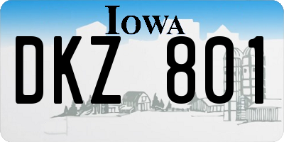 IA license plate DKZ801