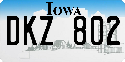 IA license plate DKZ802