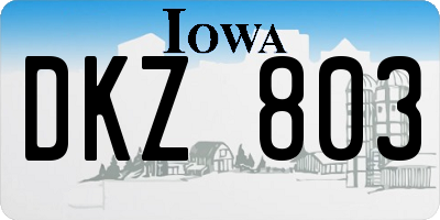 IA license plate DKZ803
