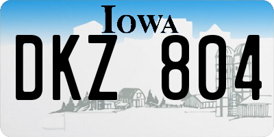 IA license plate DKZ804