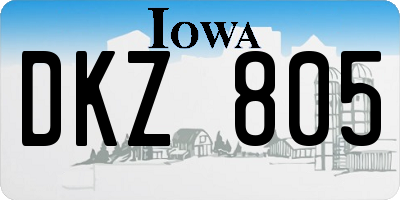 IA license plate DKZ805