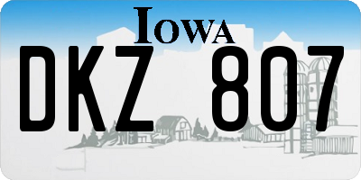 IA license plate DKZ807