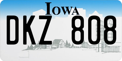 IA license plate DKZ808