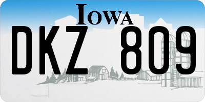 IA license plate DKZ809