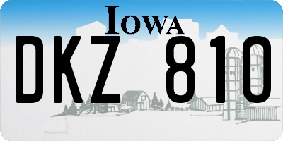 IA license plate DKZ810