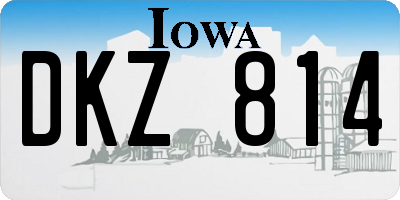 IA license plate DKZ814