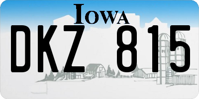 IA license plate DKZ815