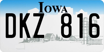 IA license plate DKZ816
