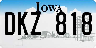 IA license plate DKZ818
