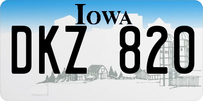 IA license plate DKZ820