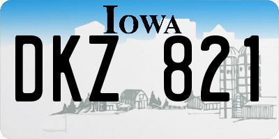 IA license plate DKZ821