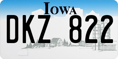 IA license plate DKZ822