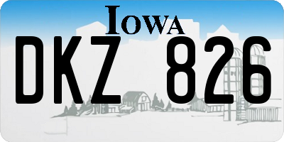 IA license plate DKZ826