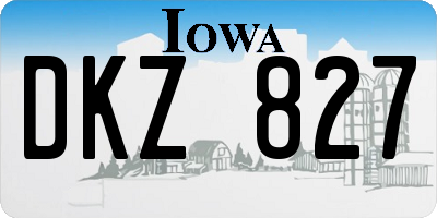 IA license plate DKZ827