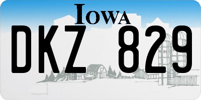 IA license plate DKZ829
