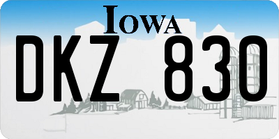 IA license plate DKZ830