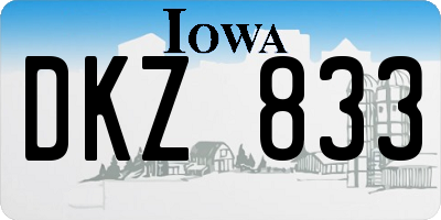 IA license plate DKZ833