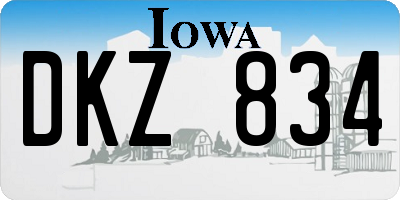 IA license plate DKZ834