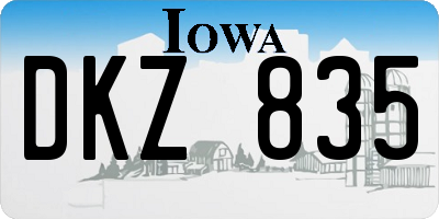 IA license plate DKZ835
