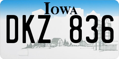 IA license plate DKZ836