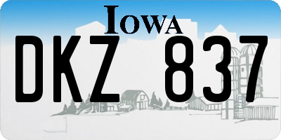 IA license plate DKZ837