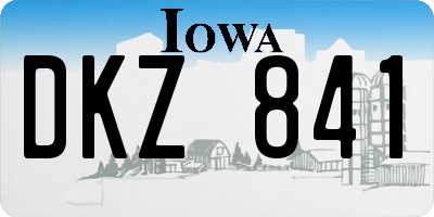 IA license plate DKZ841