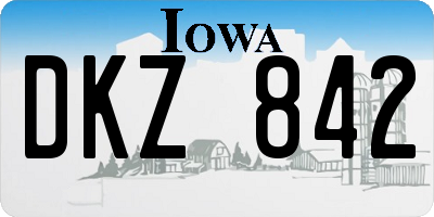 IA license plate DKZ842