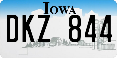 IA license plate DKZ844