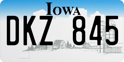 IA license plate DKZ845