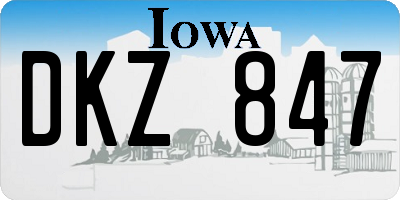 IA license plate DKZ847